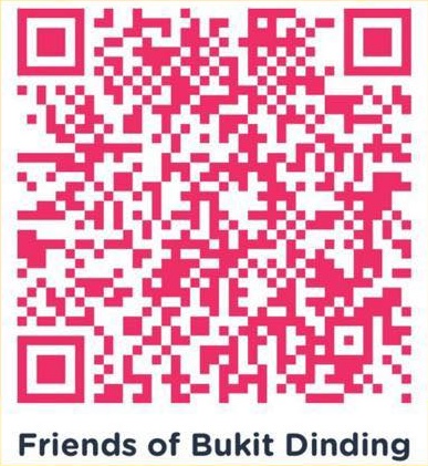 DuitNow QR code for Friends of Bukit Dinding contributions.